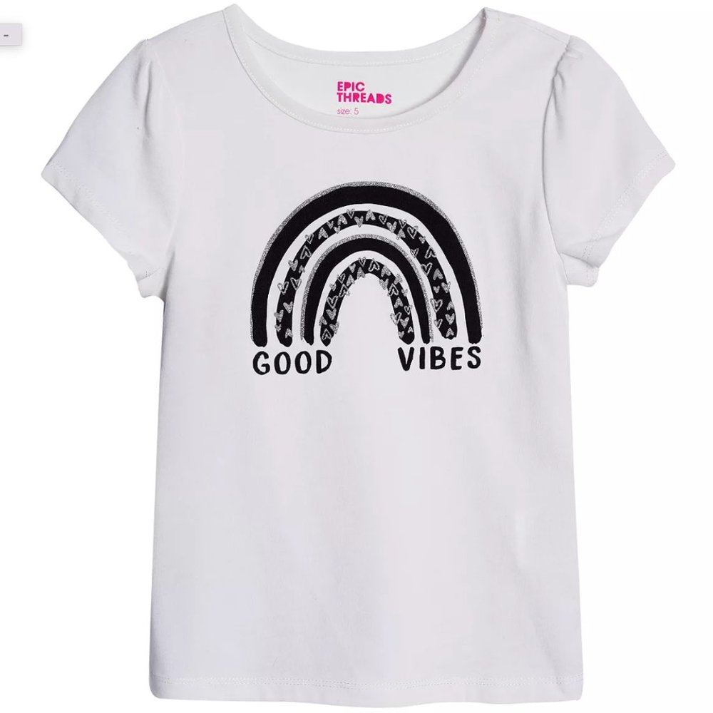 EPIC THREADS Toddler Girls Good Vibes Short Sleeve T-shirt - 3T